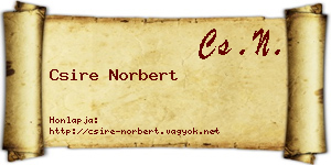 Csire Norbert névjegykártya
